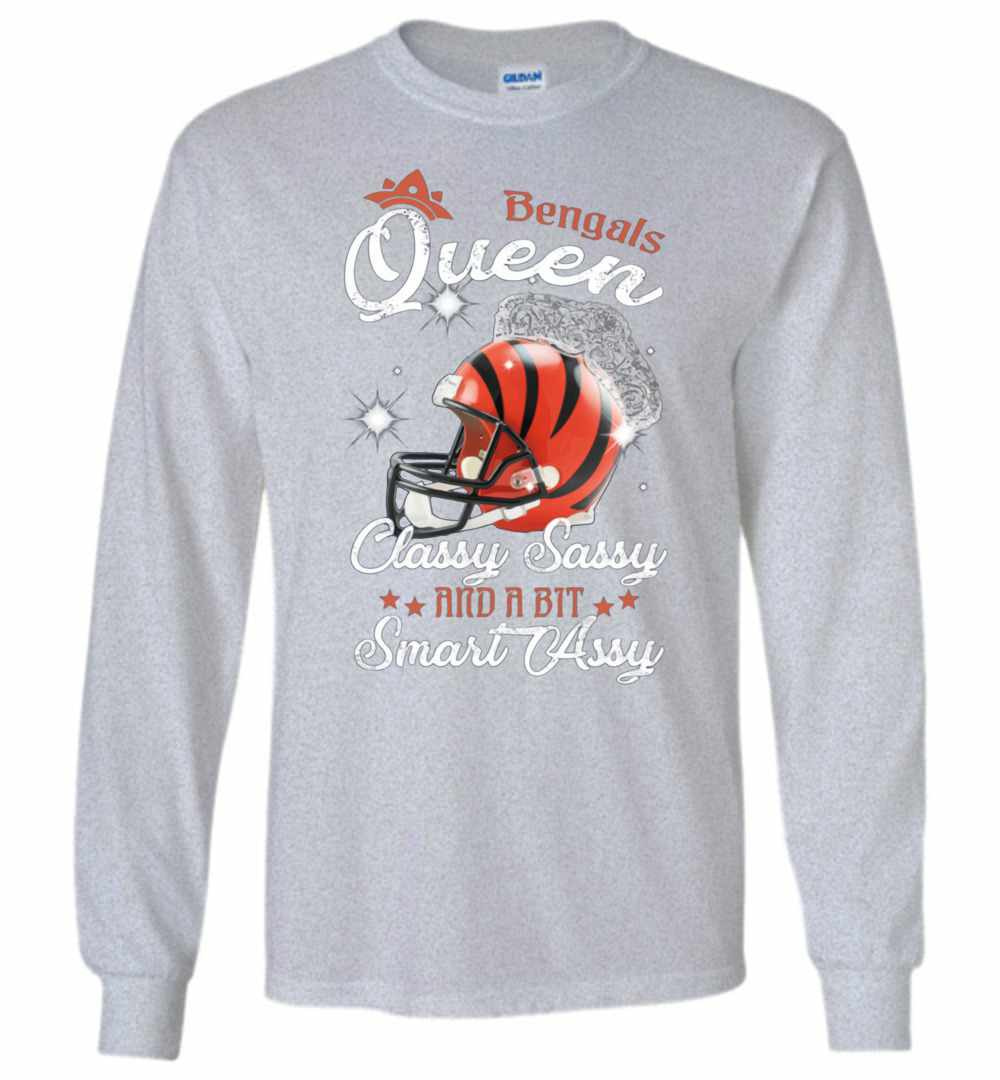 Inktee Store - Bengals Queen Classy Sassy And A Bit Smart Assy Long Sleeve T-Shirt Image