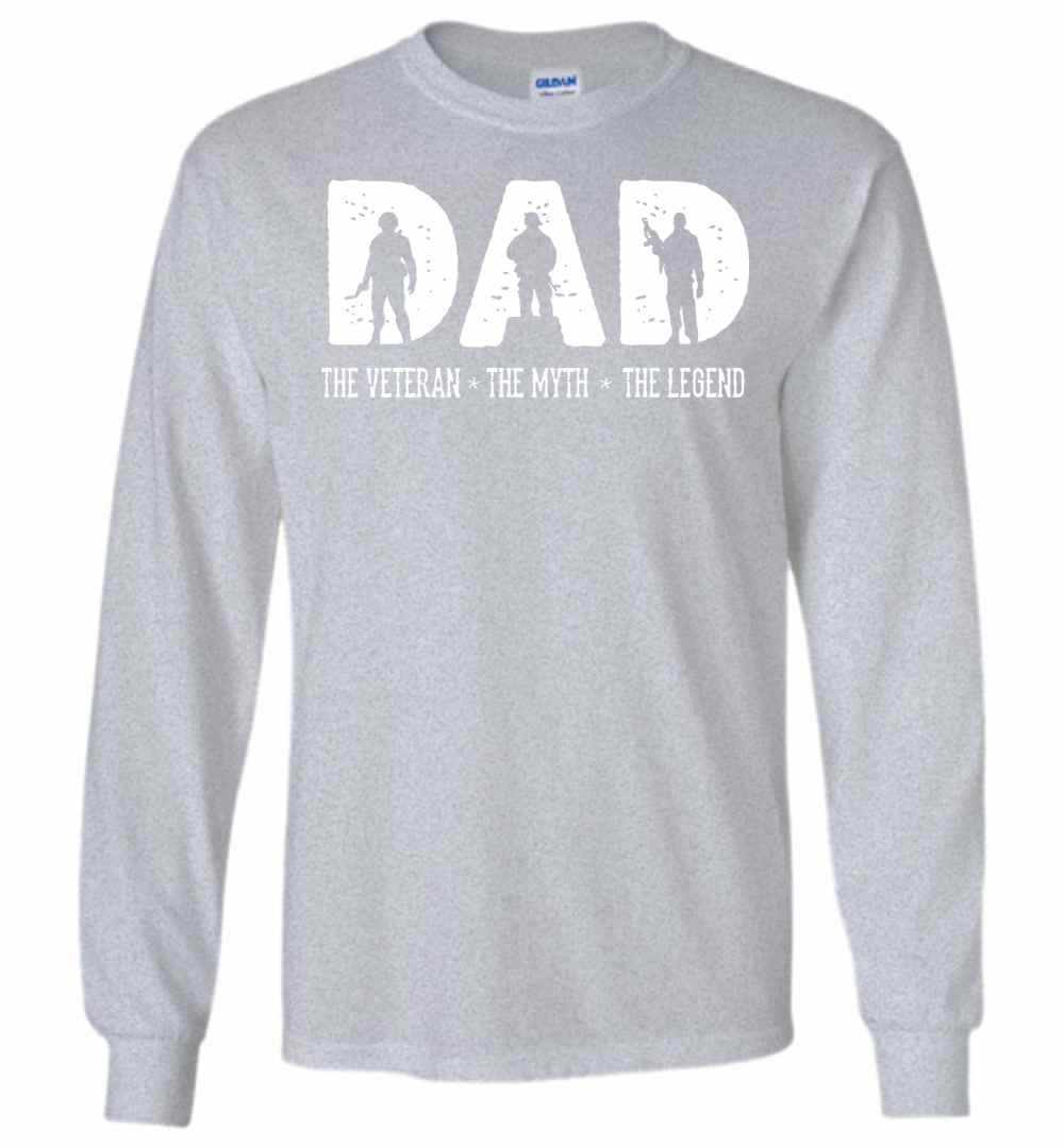 Inktee Store - Dad The Veteran The Myth The Legend Long Sleeve T-Shirt Image