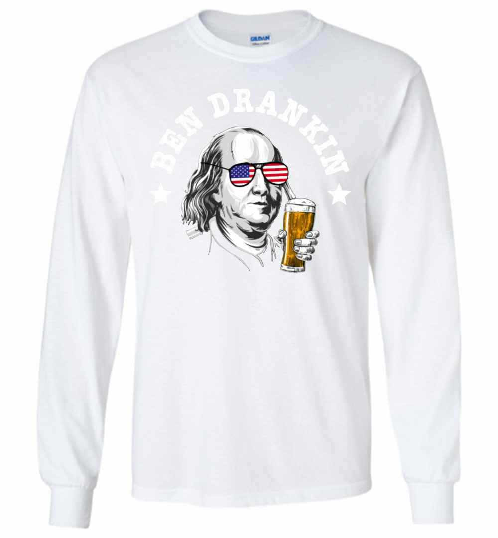 Inktee Store - Ben Drankin 4Th Of July Benjamin Franklin Long Sleeve T-Shirt Image