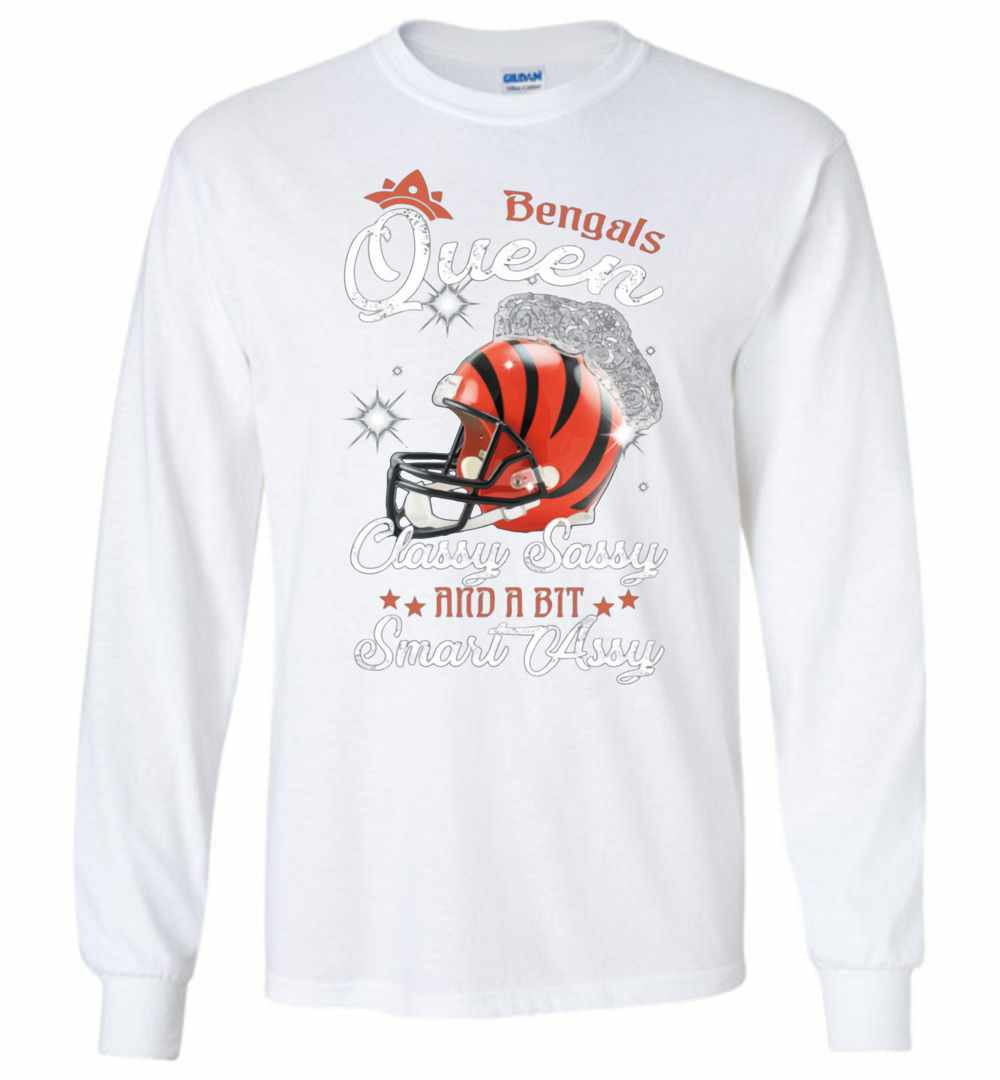 Inktee Store - Bengals Queen Classy Sassy And A Bit Smart Assy Long Sleeve T-Shirt Image