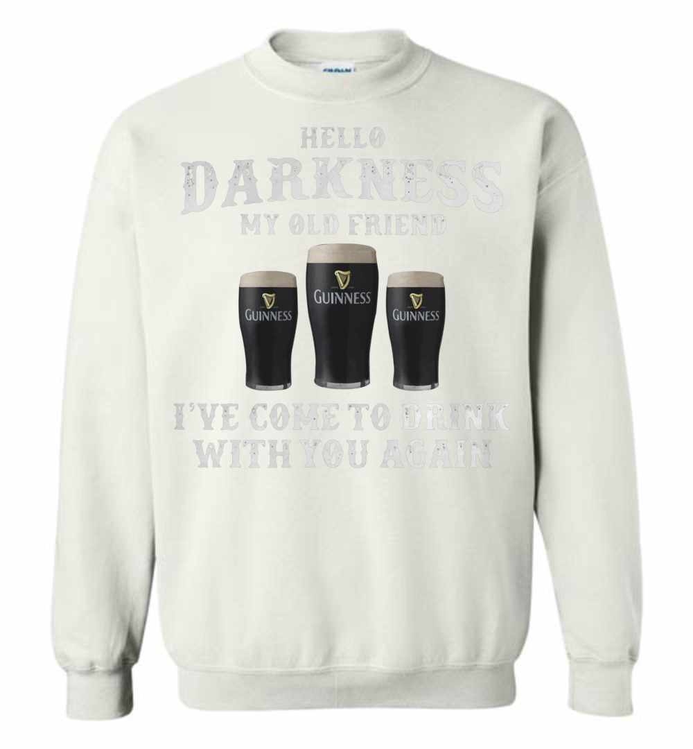 Inktee Store - 3 Guinness Hello Darkness My Old Friend I'Ve Come To Drink Sweatshirt Image