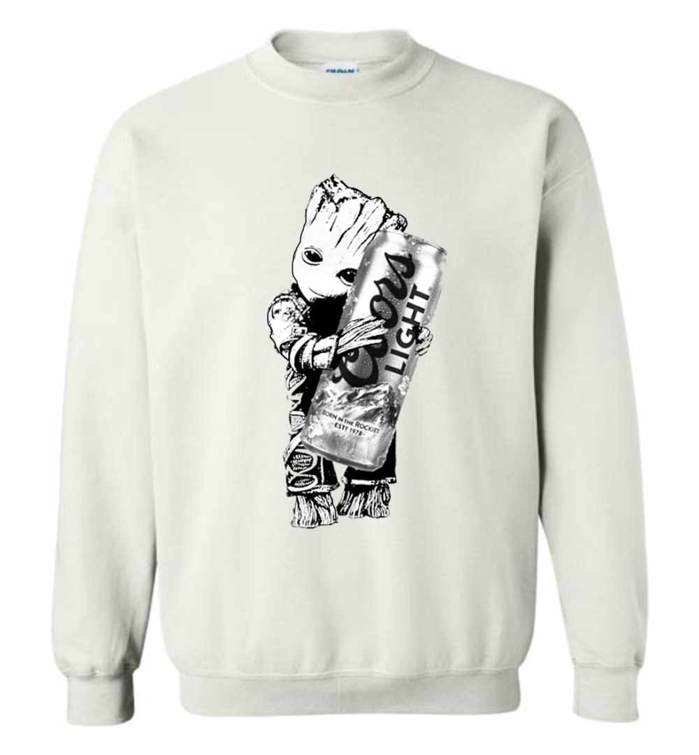 Inktee Store - Baby Groot Hug Coors Light Sweatshirt Image