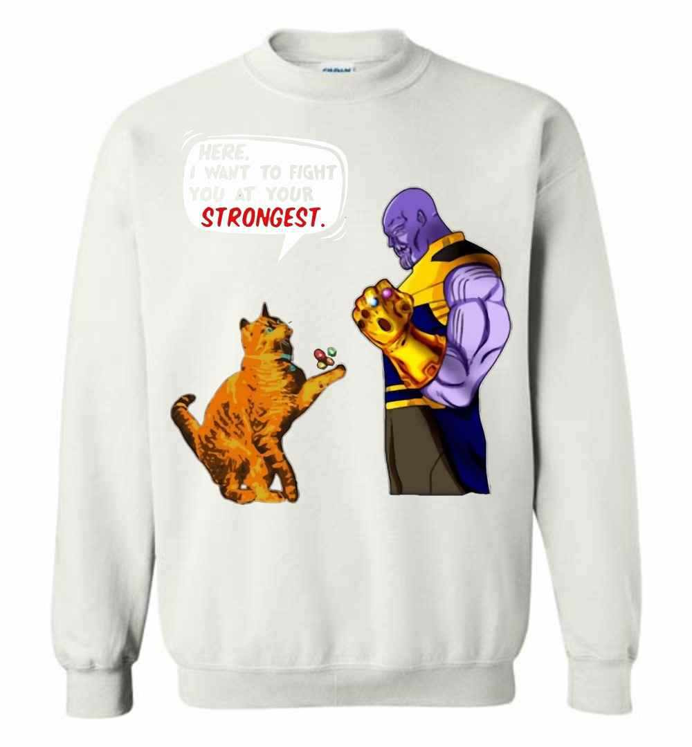 Inktee Store - Cat Goose Vs Thanos Here I Want To Fight You At Your Sweatshirt Image