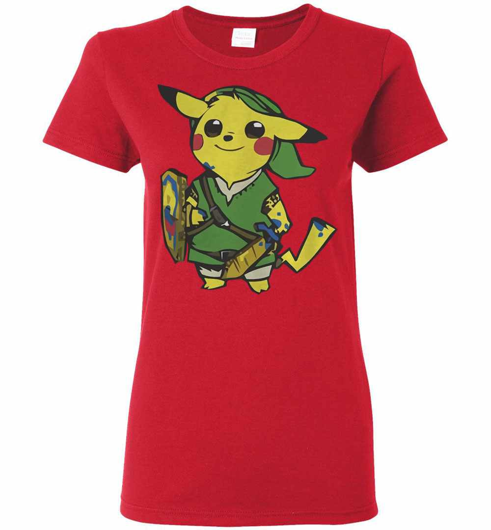 Inktee Store - Pikachu Link Legend Of Zelda Parody Women'S T-Shirt Image