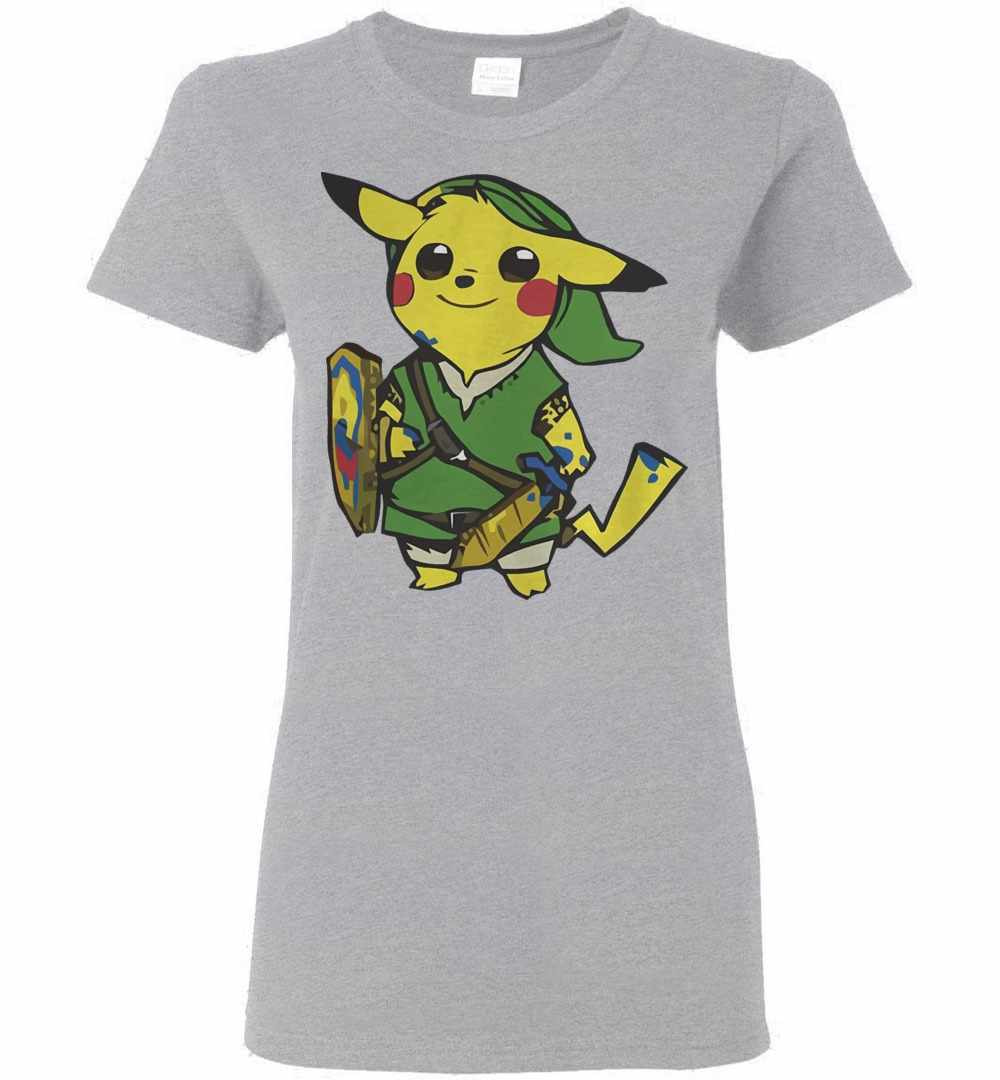 Inktee Store - Pikachu Link Legend Of Zelda Parody Women'S T-Shirt Image