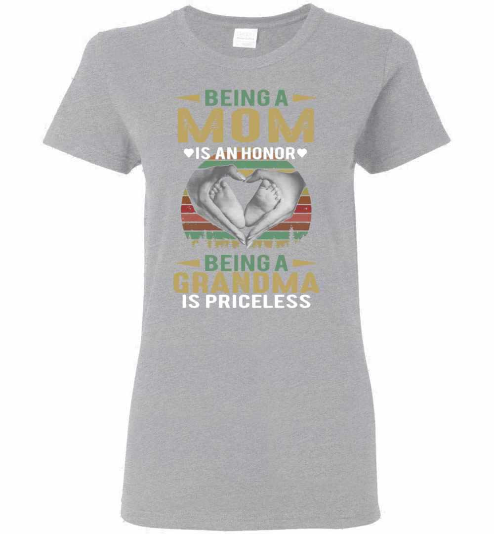 Inktee Store - Being A Mom Is An Honor Being A Grandma Is Priceless Women'S T-Shirt Image