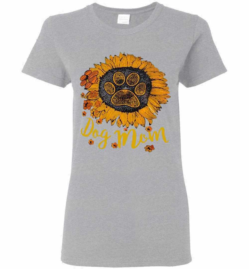 Inktee Store - Dog Paw Sunflower Dog Mom Women'S T-Shirt Image