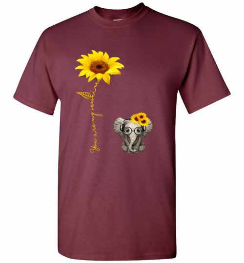 Inktee Store - You Are My Sunshine Hippie Sunflower Elephant Men'S T-Shirt Image