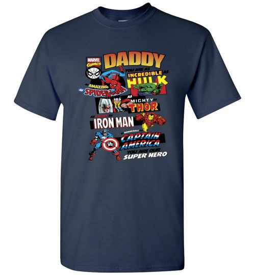 Inktee Store - Marvel Avengers Father'S Day Retro Comic Men'S T-Shirt Image