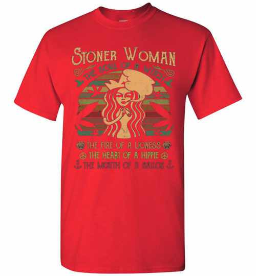 Inktee Store - Stoner Woman The Soul Of A Witch The Fire Of A Lioness Men'S T-Shirt Image