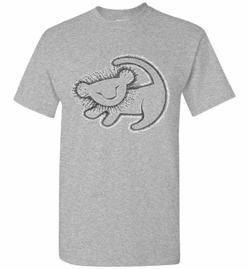 Inktee Store - Disney Lion King Young Simba Cave Painting Design Men'S T-Shirt Image