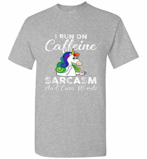Inktee Store - I Run On Caffeine Sarcasm And Cuss Words Classics Men'S T-Shirt Image