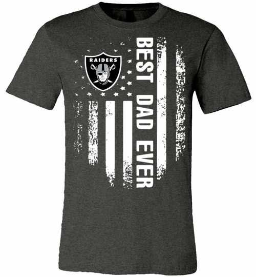 Inktee Store - Oakland Raiders Best Dad Ever Independence Day Flag Premium T-Shirt Image