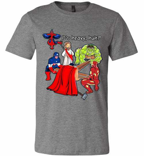 Inktee Store - Jesus Cross It'S Heavy Huh Avengers Superhero Premium T-Shirt Image