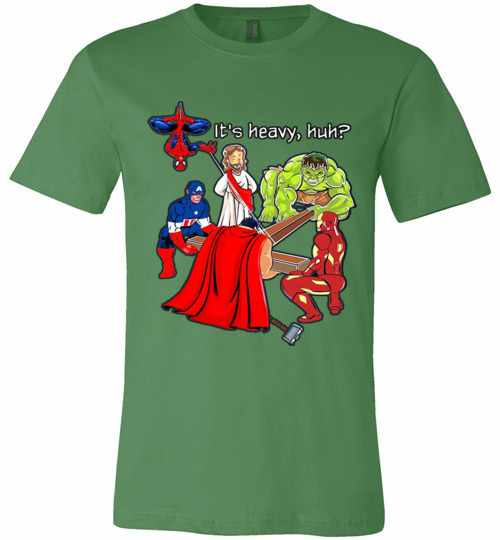 Inktee Store - Jesus Cross It'S Heavy Huh Avengers Superhero Premium T-Shirt Image