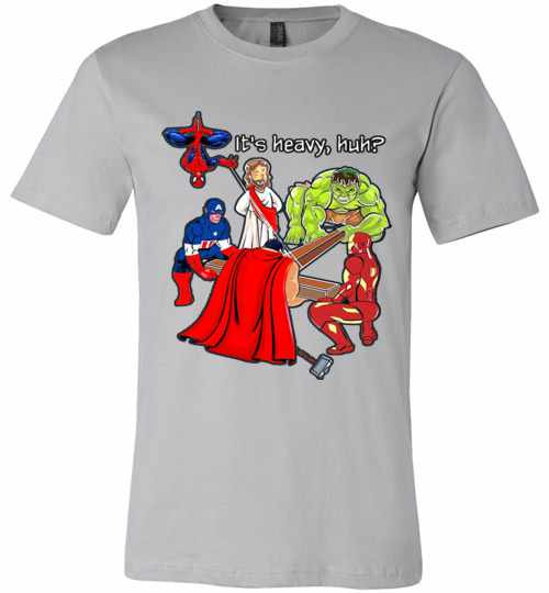 Inktee Store - Jesus Cross It'S Heavy Huh Avengers Superhero Premium T-Shirt Image