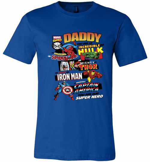 Inktee Store - Marvel Avengers Father'S Day Retro Comic Premium T-Shirt Image