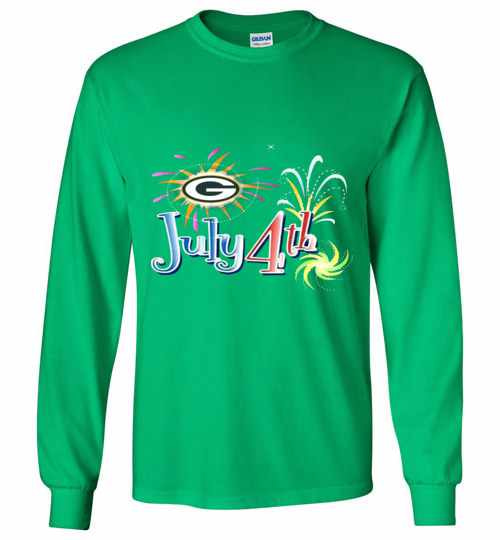 Inktee Store - Green Bay Packers Independence Day 4Th Of July Long Sleeve T-Shirt Image