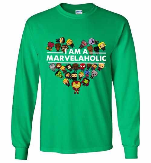 Inktee Store - I Am A Marvelaholic Marvel Aholic Avengers Long Sleeve T-Shirt Image