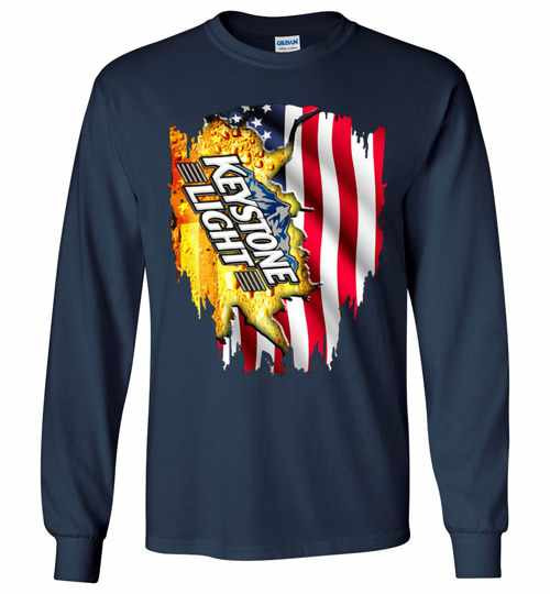 Inktee Store - Keystone Light American Flag Independence Day 4Th Long Sleeve T-Shirt Image