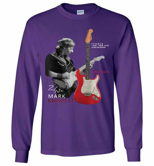Inktee Store - Mark Knopfler Fender Hot Rod Red Stratocaster Long Sleeve T-Shirt Image