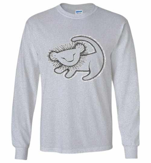 Inktee Store - Disney Lion King Young Simba Cave Painting Design Long Sleeve T-Shirt Image