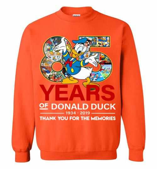 Inktee Store - 85 Years Of Donald Duck Thank You For The Memories Sweatshirt Image
