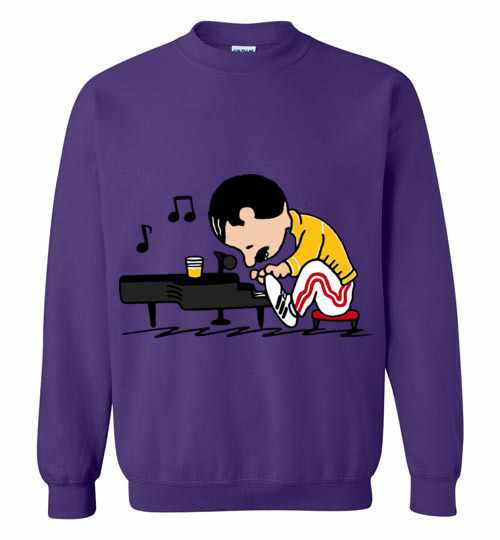 Inktee Store - Freddie Mercury In The Style Of Peanuts Sweatshirt Image