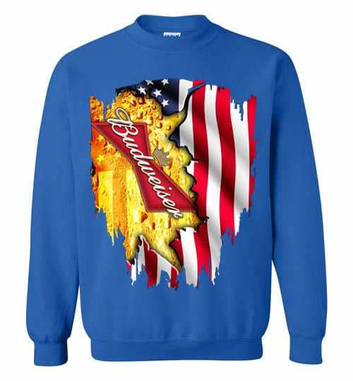 Inktee Store - Budweiser American Flag Independence Day 4Th Of July Sweatshirt Image