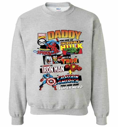 Inktee Store - Marvel Avengers Father'S Day Retro Comic Sweatshirt Image