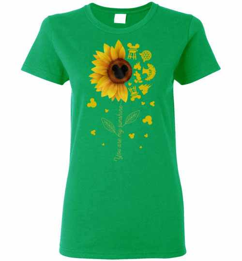 Inktee Store - Disney Mickey Mouse Sunflower You Are My Sunshine Women'S T-Shirt Image