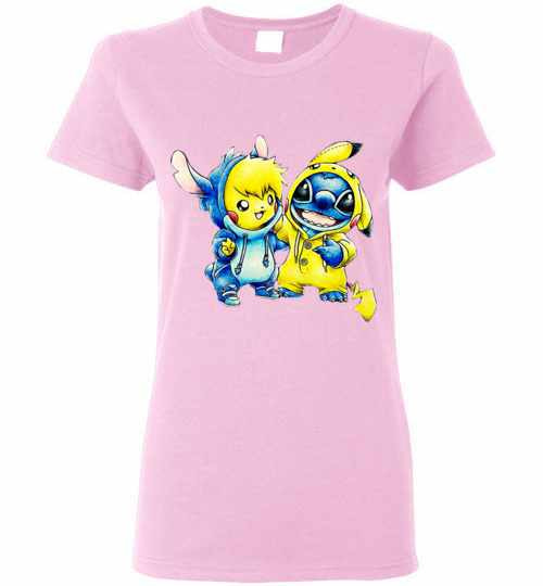 Inktee Store - Baby Pikachu And Baby Stitch Women'S T-Shirt Image