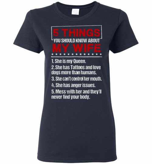 Inktee Store - 5 Things You Should Know About My Wife Women'S T-Shirt Image
