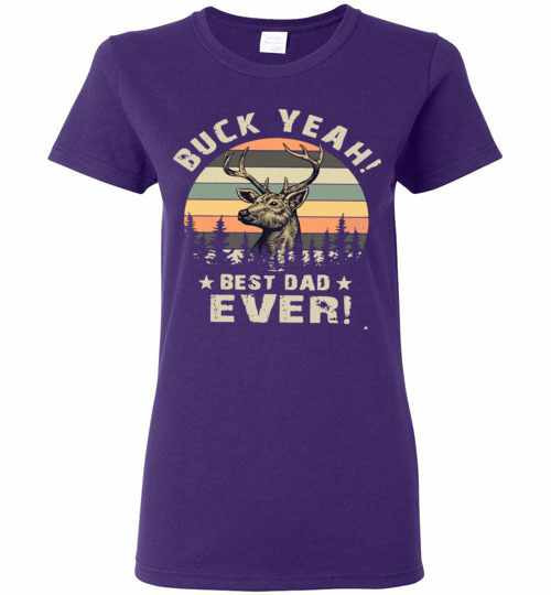 Inktee Store - Hunting Buck Yeah Best Dad Ever Vintage Women'S T-Shirt Image