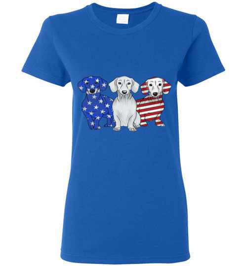 Inktee Store - Dachshund 4Th July Independence Day American Flag Women'S T-Shirt Image