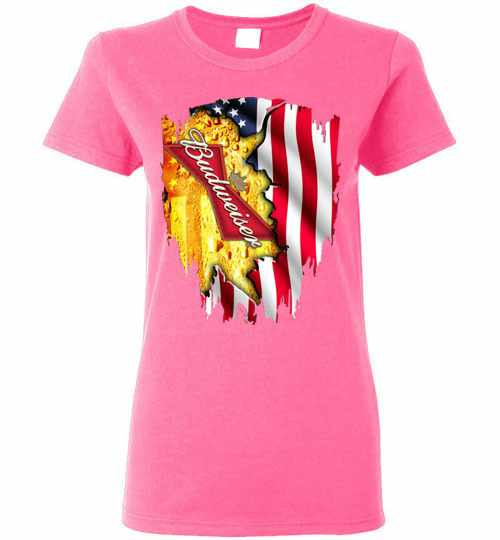 Inktee Store - Budweiser American Flag Independence Day 4Th Of July Women'S T-Shirt Image