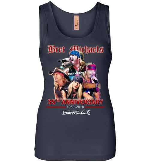 Inktee Store - 35Th Anniversary Bret Michaels 1983-2018 Womens Jersey Tank Top Image