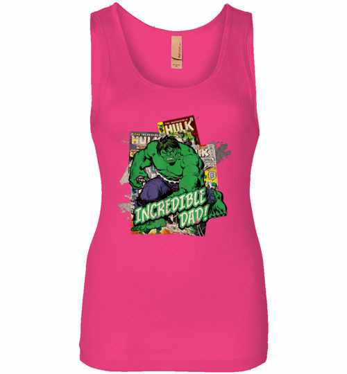 Inktee Store - Marvel Hulk Incredible Dad Fathers Day Womens Jersey Tank Top Image