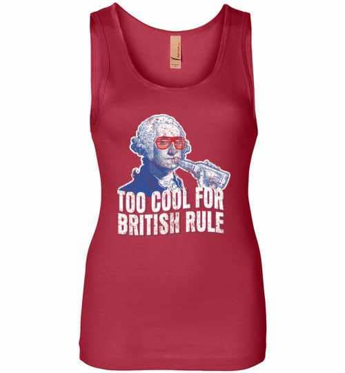 Inktee Store - Too Cool For British Rule George Washington Womens Jersey Tank Top Image