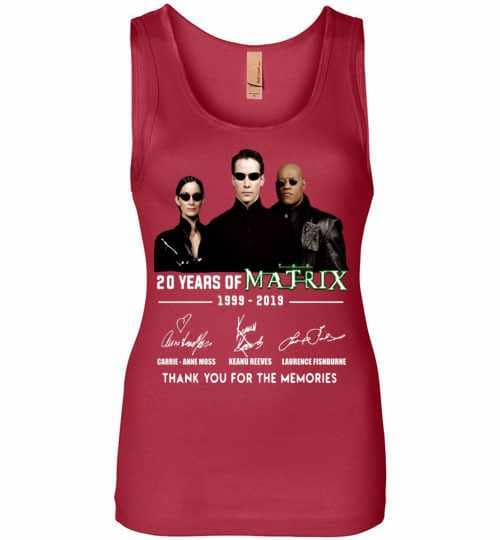Inktee Store - 20Th Years Of Matrix 1999-2019 Womens Jersey Tank Top Image