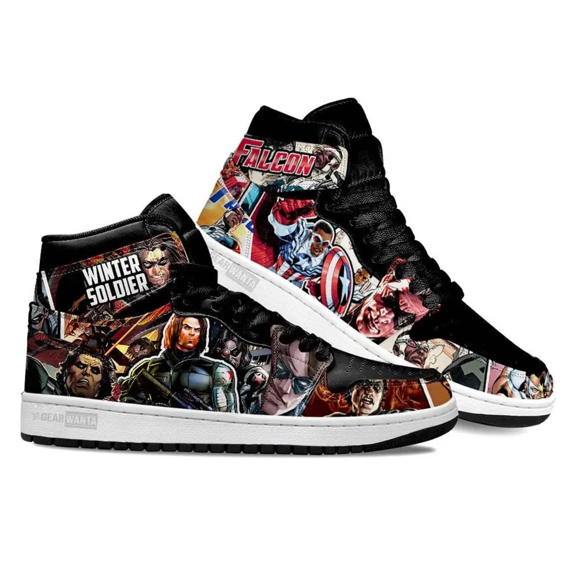 Avenger Falcon And Winter Soldier Super Heroes For Movie Fans - Custom Anime Sneaker For Men And Women Air Jordan Shoes