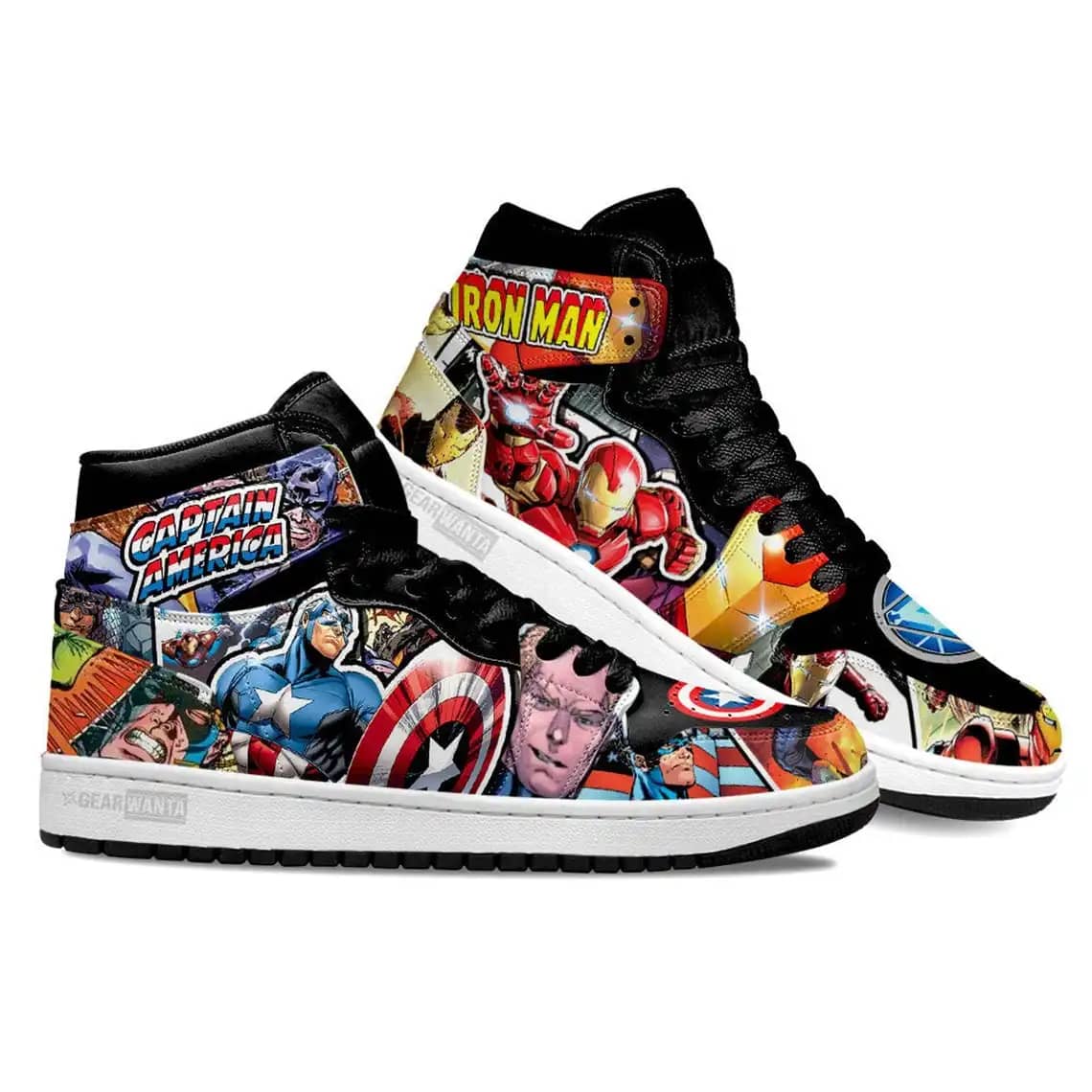 Avenger Ironman X Captain America Super Heroes For Movie Fans - Custom Anime Sneaker For Men And Women Air Jordan Shoes
