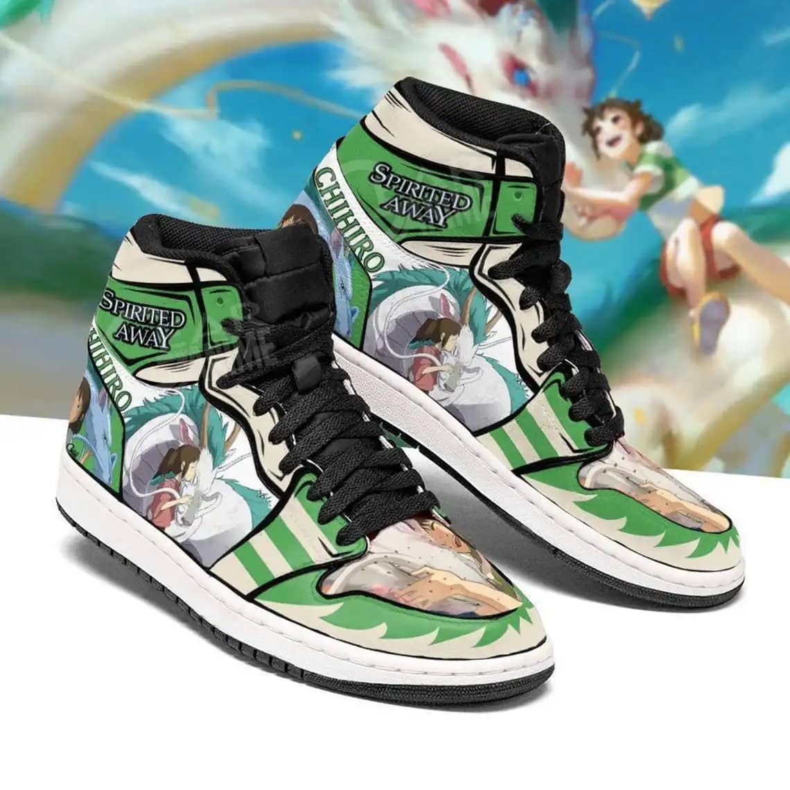 Chihiro And Haku Spirited Away For Anime Fans - Custom Anime Sneaker For Men And Women Air Jordan Shoes