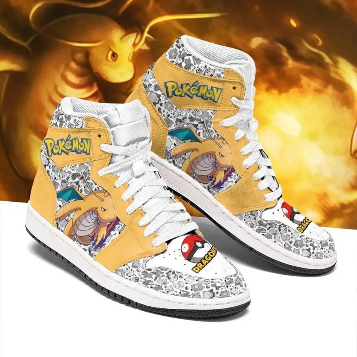 Dragonite Pokemon For Anime Fans - Custom Anime Sneaker For Men And Women Air Jordan Shoes