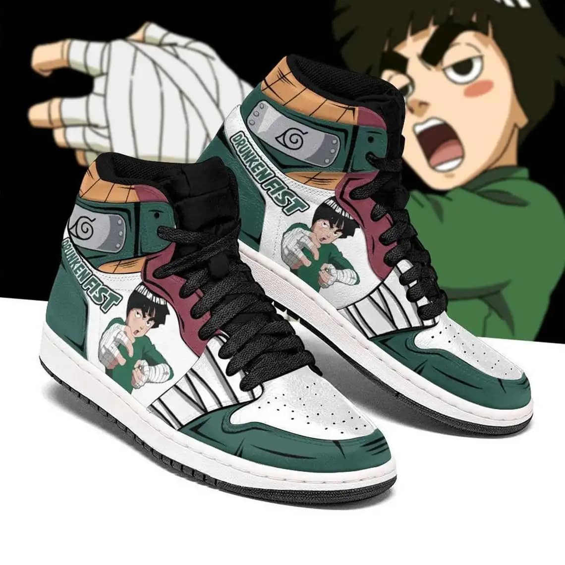 Drunken Fist Rock Lee For Anime Fans - Custom Anime Sneaker For Men And Women Air Jordan Shoes