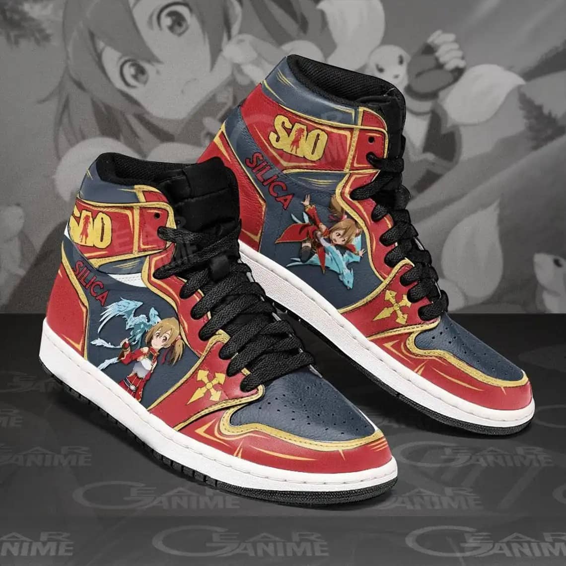 Sao Silica Sword Art Online For Anime Fans - Custom Anime Sneaker For Men And Women Air Jordan Shoes