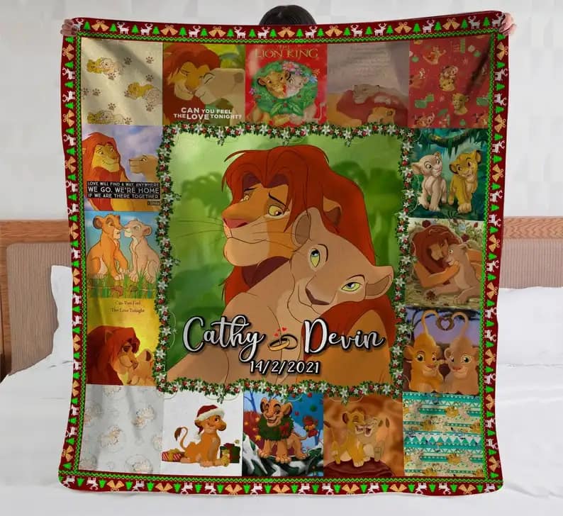 Amazon Personalized Nala Simba The Lion King Bedding Decor Sofa Fleece Blanket