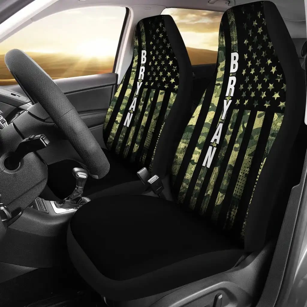 Army Camo Veteran Marines Military Front Car Seat Covers