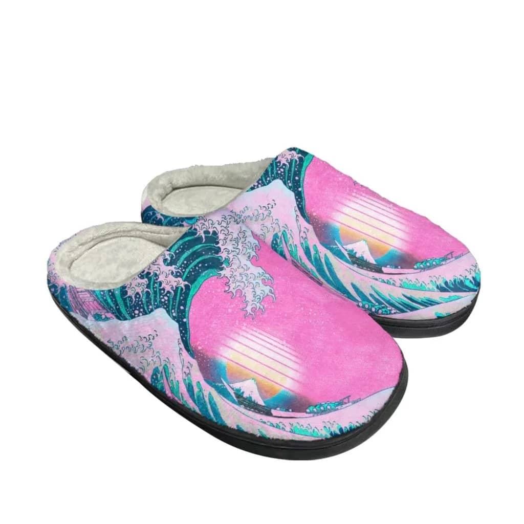 Art The Great Wave Off Kanagawa Fashion Custom Shoes Slippers