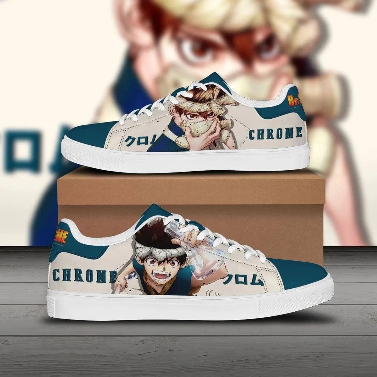 Chrome Custom Dr. Stone Anime Stan Smith Shoes